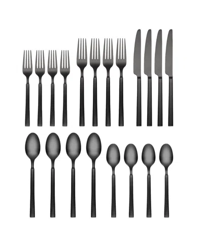 Cambridge Silversmiths Gailann Black Satin 20-piece Flatware Set