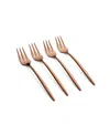 Cambridge Silversmiths Gaze Copper Mirror Cocktail Forks Set, 4 Piece In Copper