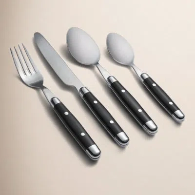 Cambridge Silversmiths Jubilee 20 Piece Flatware Set In Black