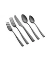 Cambridge Silversmiths Marlise Black Satin 20 Piece 18/10 Stainless Steel Flatware Set, Service For 4 In Black