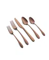 Cambridge Silversmiths Poet Copper Satin 20 Piece 18/10 Stainless Steel Flatware Set, Service For 4 In Copper