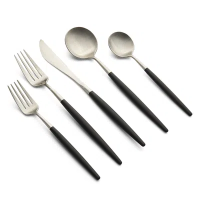 Cambridge Silversmiths Sojourn Black Satin 20 Piece Flatware Set
