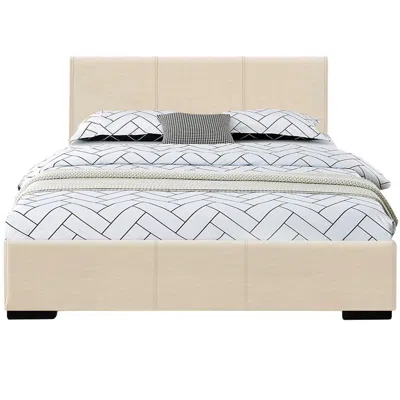 Camden Isle Abbey Platform Bed, Beige, King/ Beige