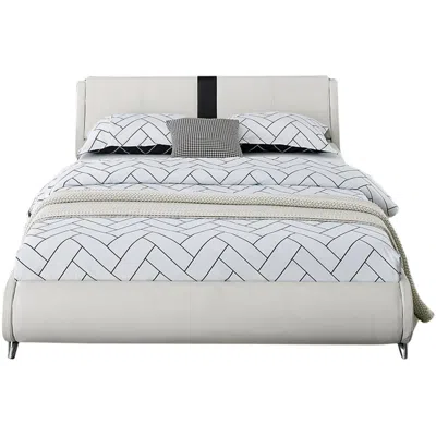 Camden Isle Carlton Platform Bed, Queen, White/ White