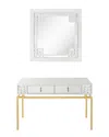 Camden Isle Dynasty Wall Mirror & Console Table In White