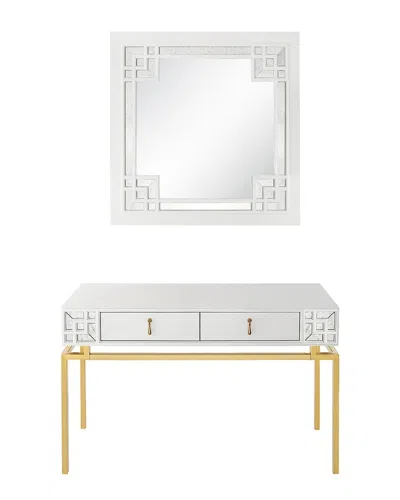 Camden Isle Dynasty Wall Mirror & Console Table In White