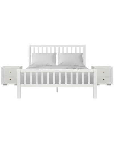 Camden Isle Hampton Wooden Platform Bed With 2 Nightstands 8