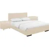 Camden Isle Hindes Upholstered Platform Bed, Beige, King With 2 Nightstands/ Beige In Neutral