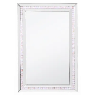 Camden Isle Mosaic Tiled Frame Mirror In White