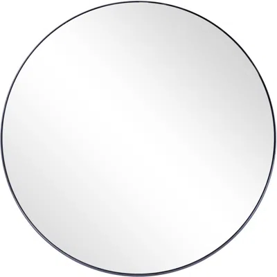 Camden Isle Round Metal Frame Mirror In Transparent