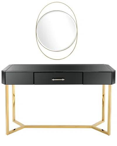 Camden Isle Sonya Wall Mirror & Console Table In Black