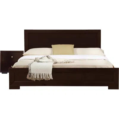 Camden Isle Trent Wooden Platform Bed In Espresso, Twin With 1 Nightstand