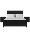 Camden Isle Caroline 3pc Platform Bed & Nightstands Set