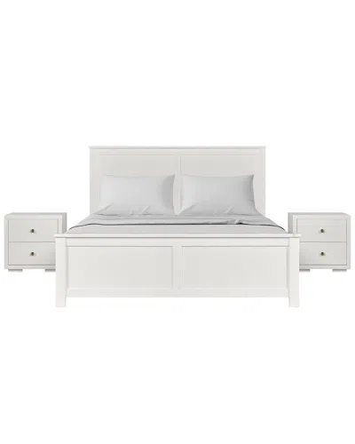 Camden Isle Winston Wooden Platform Bed With 2 Nightstands 8