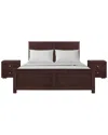 Camden Isle Winston 3pc Platform Bed & Nightstands Set