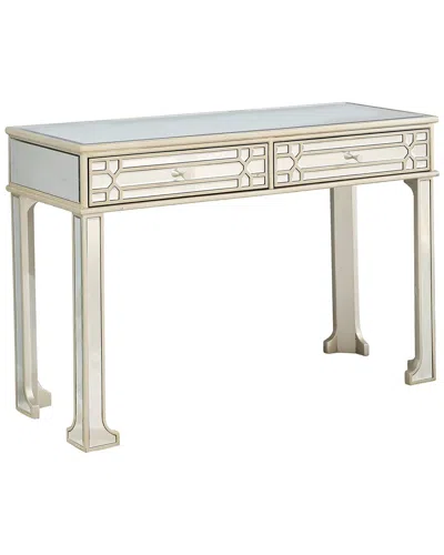 Camden Isle Aubrey 48 In. Champagne Rectangle Glass Console Table In Brown