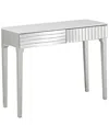 Camden Isle Carla 40 In. Antique Silver Rectangle Glass Console Table In White
