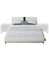 Camden Isle S Carlton Platform Bed With Two Nightstands In White