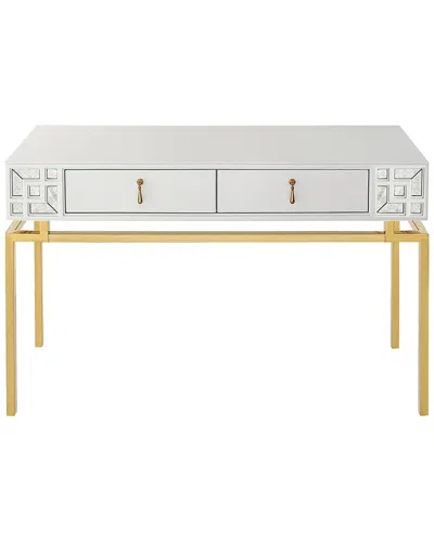 Camden Isle Dynasty 47.2 In. White Rectangle Glass Console Table