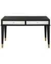Camden Isle Makalu 47.2 In. Black Rectangle Glass Console Table In Black