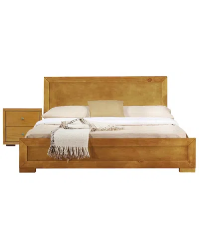 Camden Isle S Trent Wooden Platform Bed With Nightstand In Brown