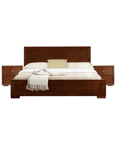 Camden Isle S Trent Wooden Platform Bed With Two Nightstands In Brown