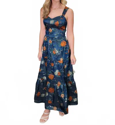 Camellia Cady Dress In Multi In Blue