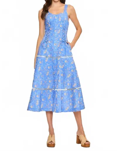 Camellia Clara Floral Midi Dress In Blue