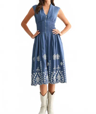 Camellia Emmie Midi Dress In Blue