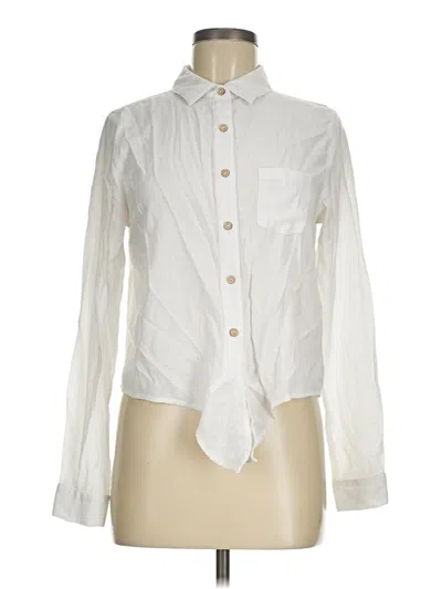 Pre-owned Camellia Long Sleeve Blouse In Ivory