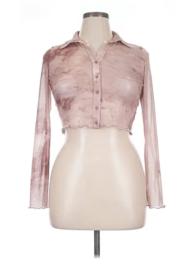 Pre-owned Camellia Long Sleeve Blouse In Pink