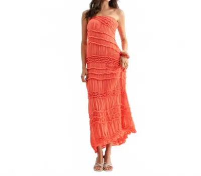 Camellia Women's Pleated Maxi Dress In Citrus In Multi