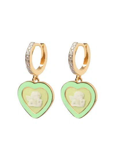 Cameo & Beyond Friendship Cherubs Heart Earrings
