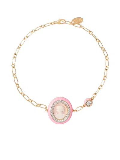 Cameo & Beyond Glam Ladies Chain Bracelet In Gold