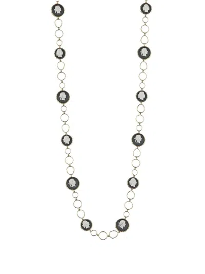 Cameo & Beyond Profile Of Women Circular Necklace In Gold