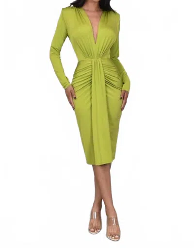 Cameo Aria Dress In Chartreuse In Green