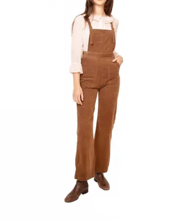 Cameo Cord Overalls In Teddy In Brown