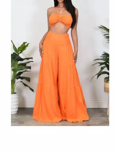 Cameo Lola Wide Leg Pants Set In Orange