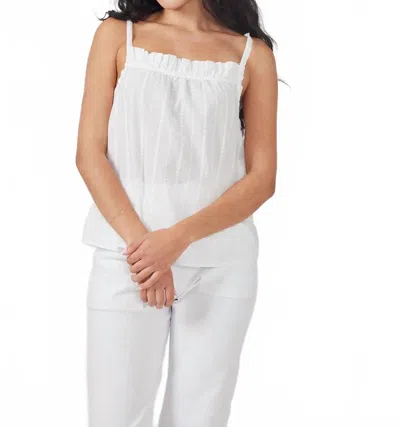 Cameo Ruffle Cami Top In White