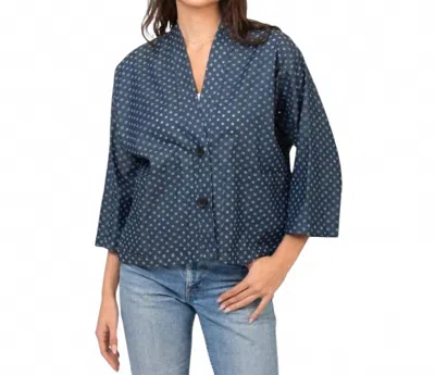 Cameo Two Button Jacket In Chambray In Blue