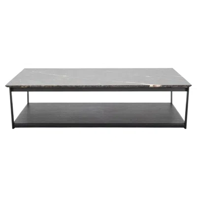 Pre-owned Camerich Company Camerich Element Marble And Steel Coffee Cocktail Table 4 Ft In Gray