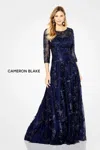 Cameron Blake 118682 Formal Long Mother Of The Bride A Line Dress In Blue