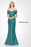 Cameron Blake 120622 Fitted Long Evening Formal Dress In Green