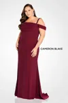 Cameron Blake 221692 Long Beaded Formal Evening Gown In Burgundy