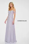 Cameron Blake Cb211 Long Formal A Line Sequin Evening Gown In Purple
