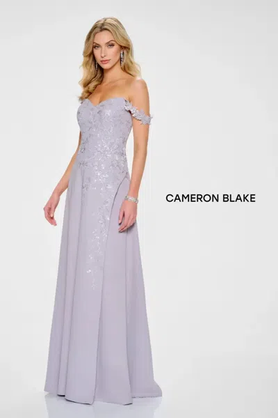 Cameron Blake Cb211 Long Formal A Line Sequin Evening Gown In Purple