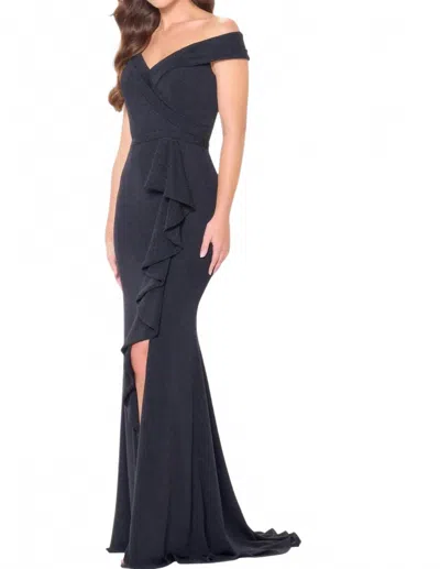 Cameron Blake Cb3236 Off The Shoulder Stretch Dress In Black