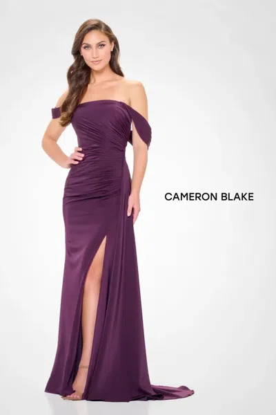 Cameron Blake Cb3241 Long Formal Mermaid Evening Dress In Purple