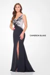 Cameron Blake Cb3245 Long Sequin Beaded Applique Formal Evening Dress In Multi
