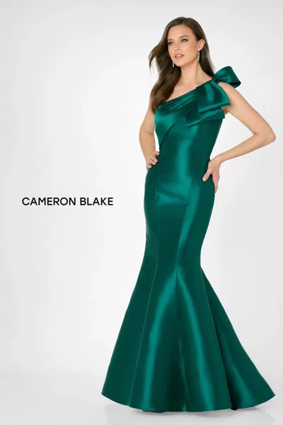 Cameron Blake Cb776 Formal Long Pleated Evening Dress In Green